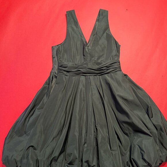 Bubble Hem Black Party Dress by Studio 75 with V-Neck and A-Line, Size S - Picture 10 of 13